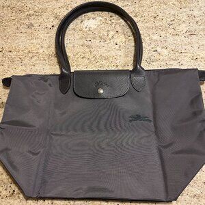 Longchamp large shoulder bag, with brown leather straps
